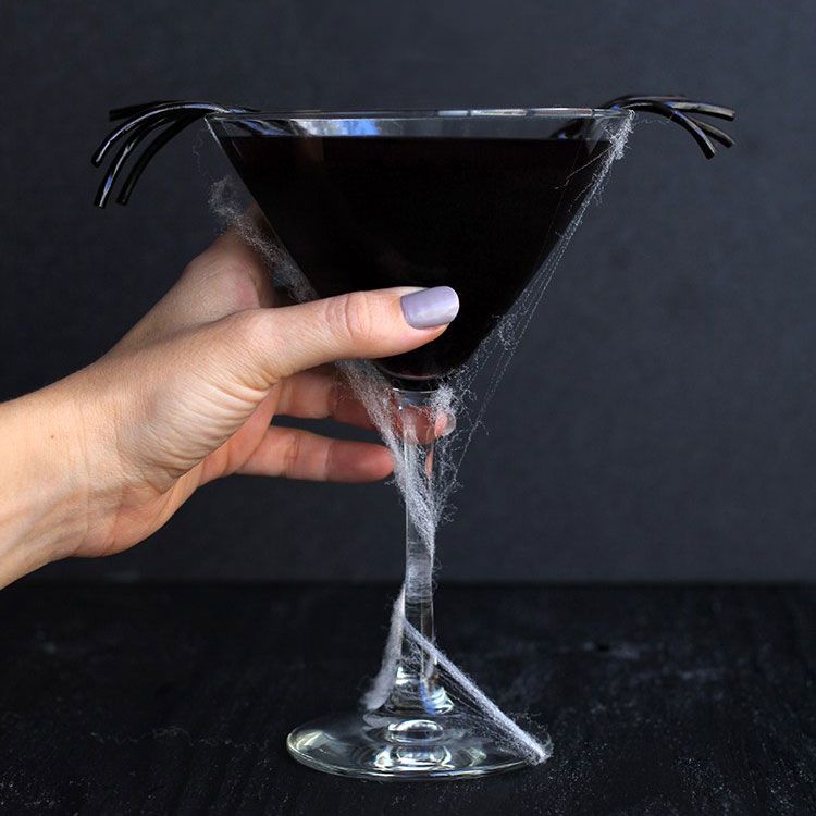 black cocktails, Halloween, cocktails