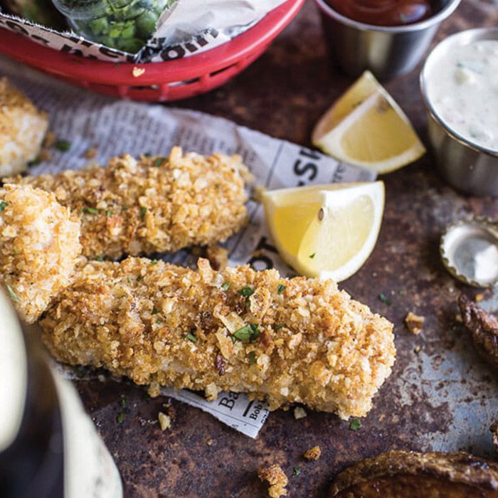 Potato Chip Crusted Fish And Chips