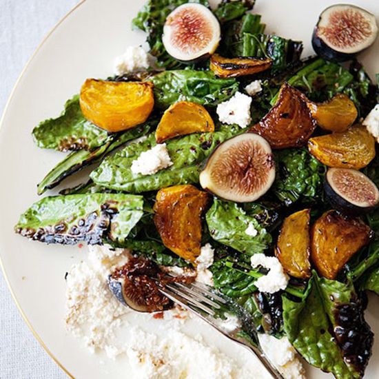 Grilled Kale Salad with Beets, Figs and Ricotta