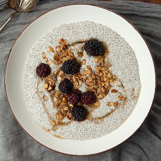 Spiced Chia Pudding with Blackberries and Granola