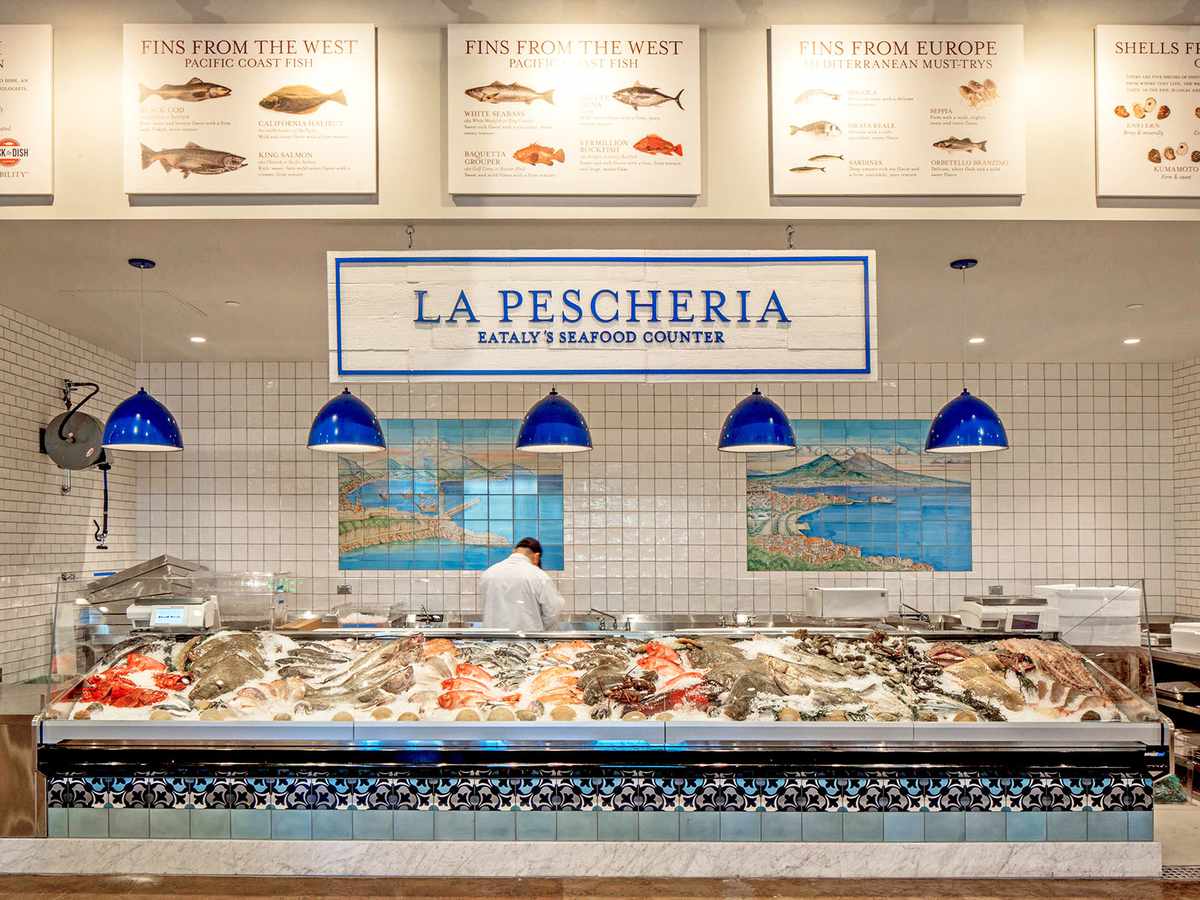 seafood station in eataly