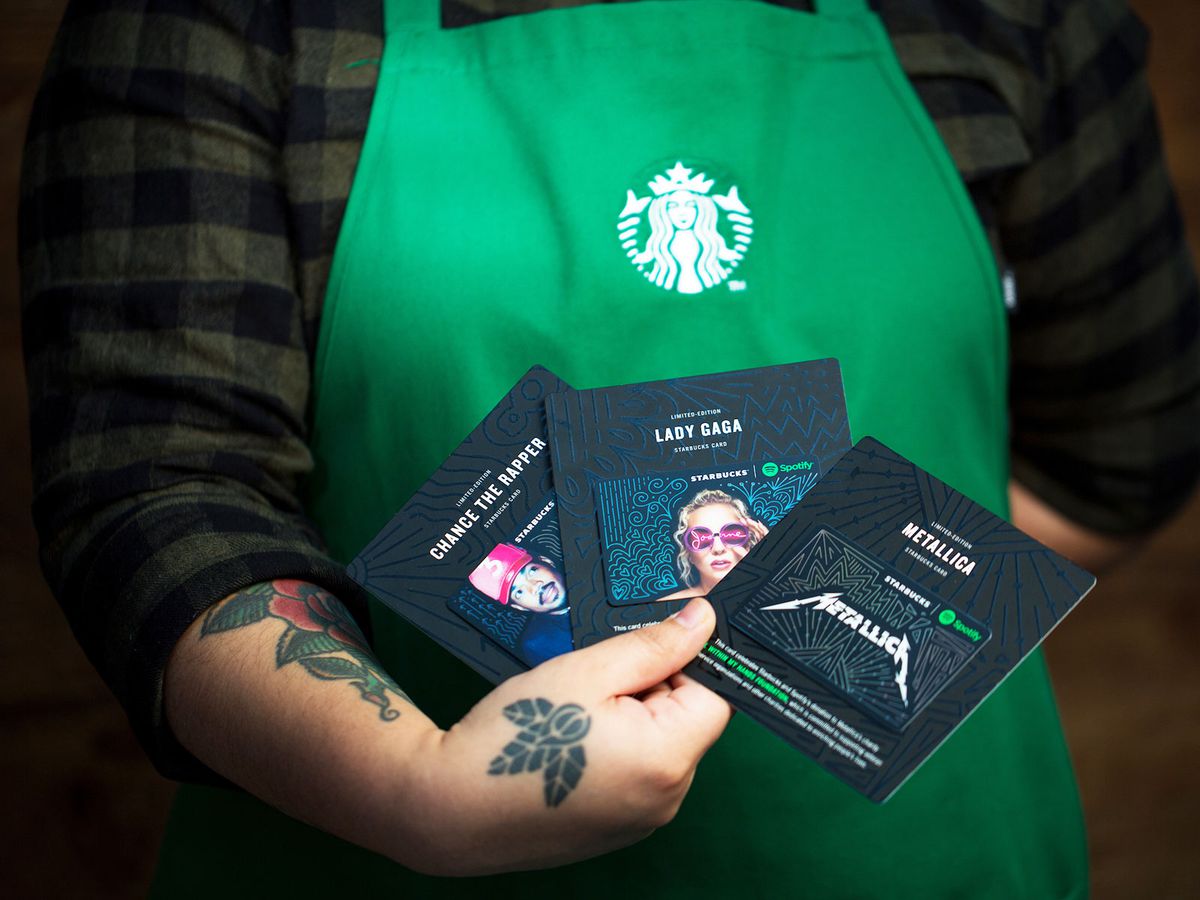 new gift cards at starbucks lady gaga metallica and chance the rapper