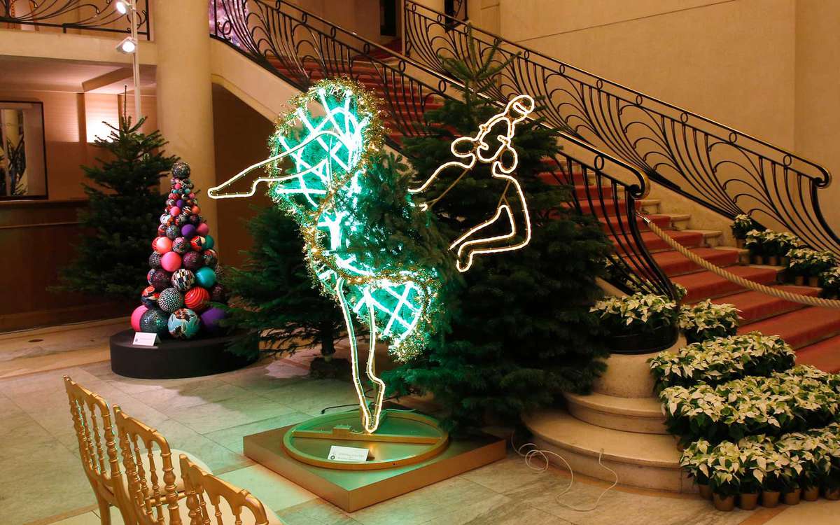 Designer Christmas trees in Paris, France