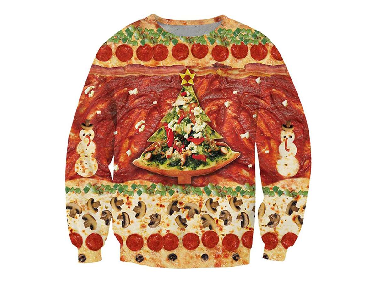 pizza christmas sweater