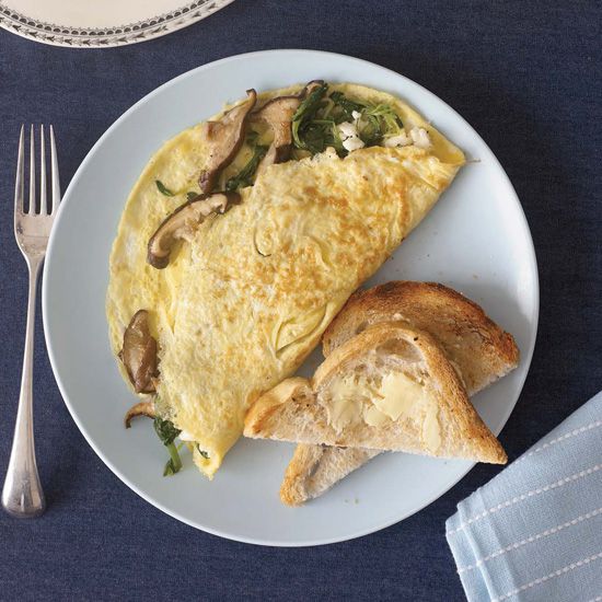 Wild Mushroom and Goat Cheese Omelets