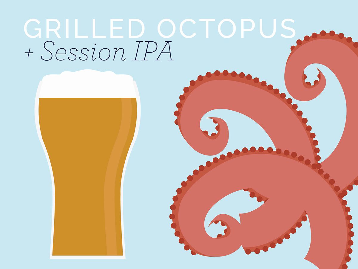 grilled octopus and session ipa
