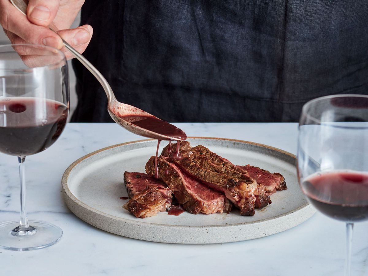 Steak au Poivre with Red Wine Sauce