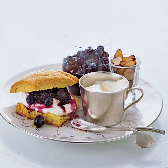 Blueberry-Almond Shortcakes with Creme Fraiche