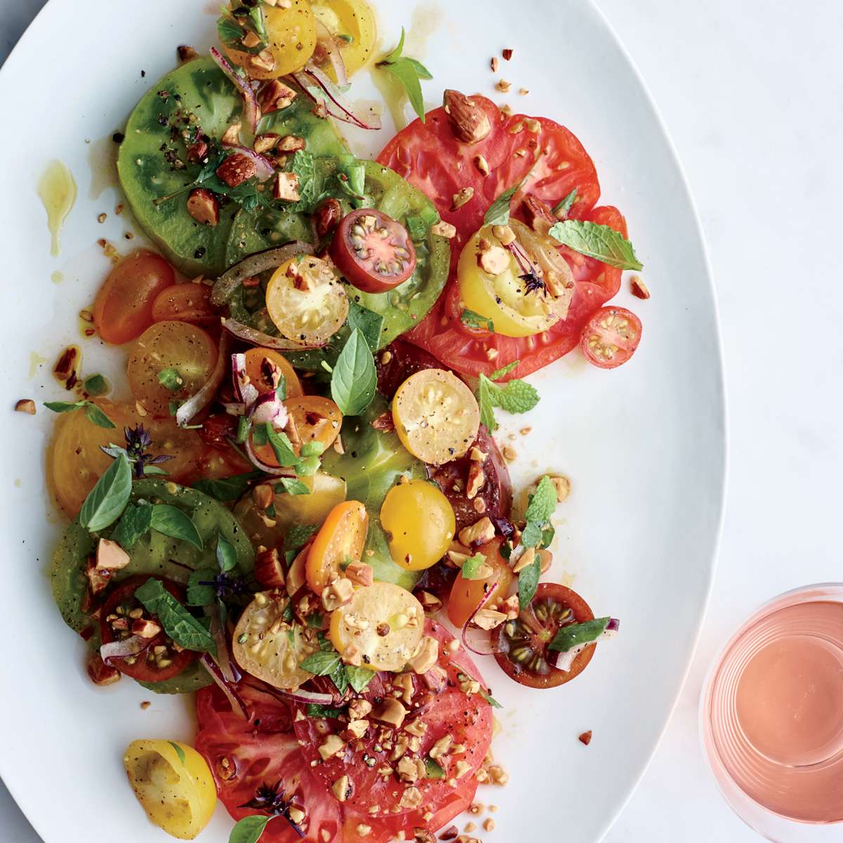Tomatoes with Herbs and Almond Vinaigrette