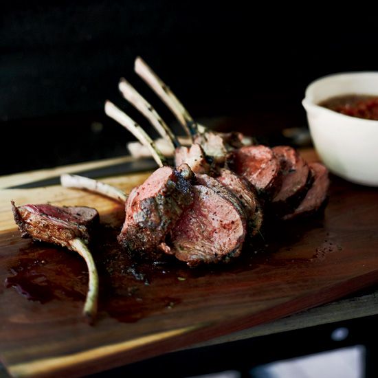 Slow-Grilled Rack of Lamb with Mustard and Herbs