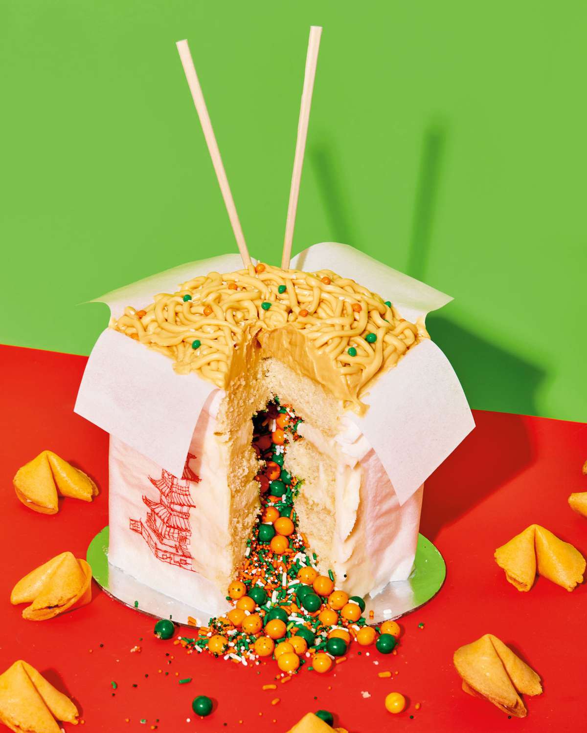 chinese takeout cake from the Power of Sprinkles cookbook