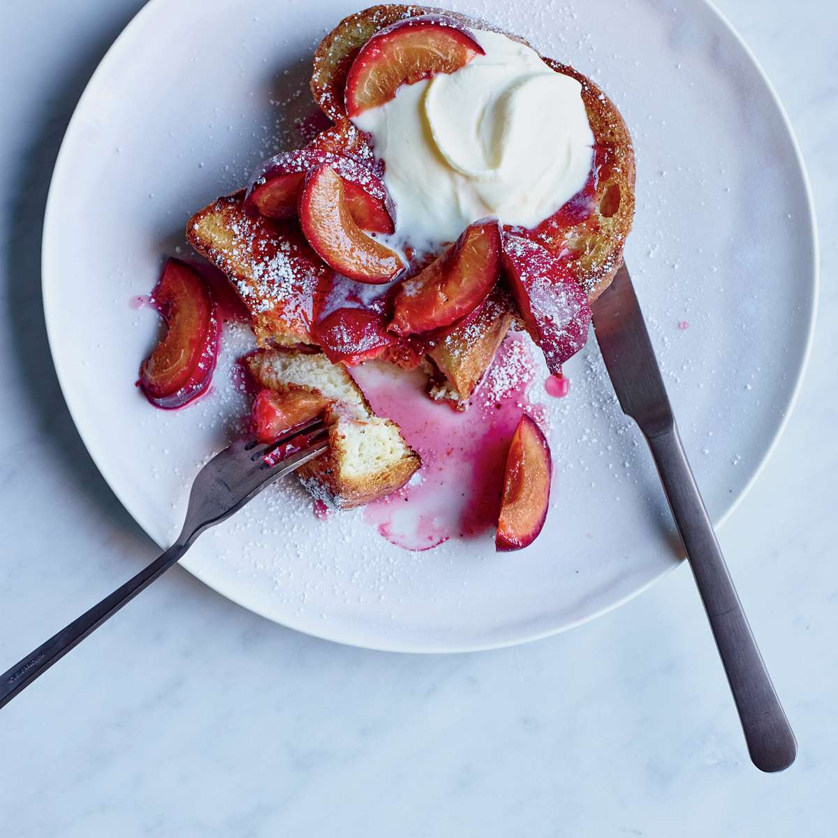 Pain Perdu with Roasted Plums 