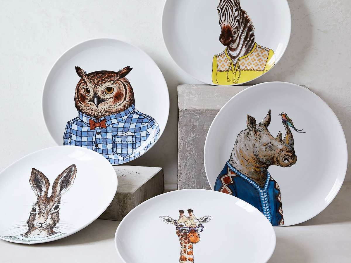 classy animal plates