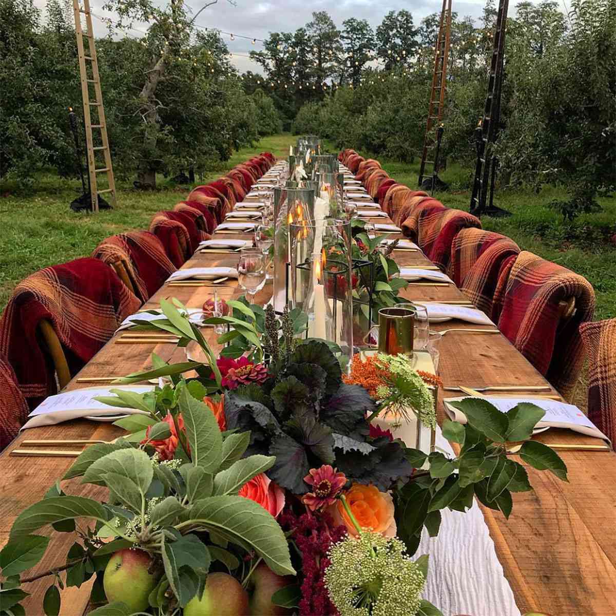 Mixed Greens Event Design for Angry Orchard thanksgiving table