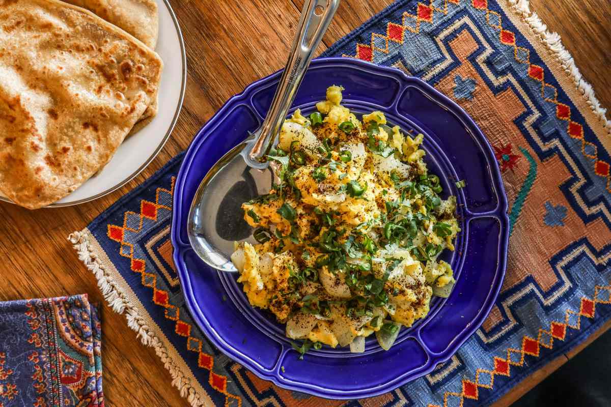 Julie Sahni Ande Ki Bhurji Recipe | Scrambled Eggs with Cumin and Fragrant Herbs