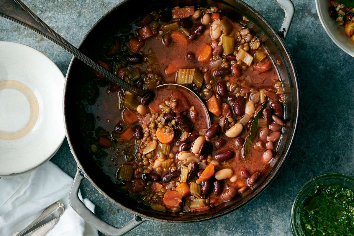 Lentil and Bean Stew with Gremolata 