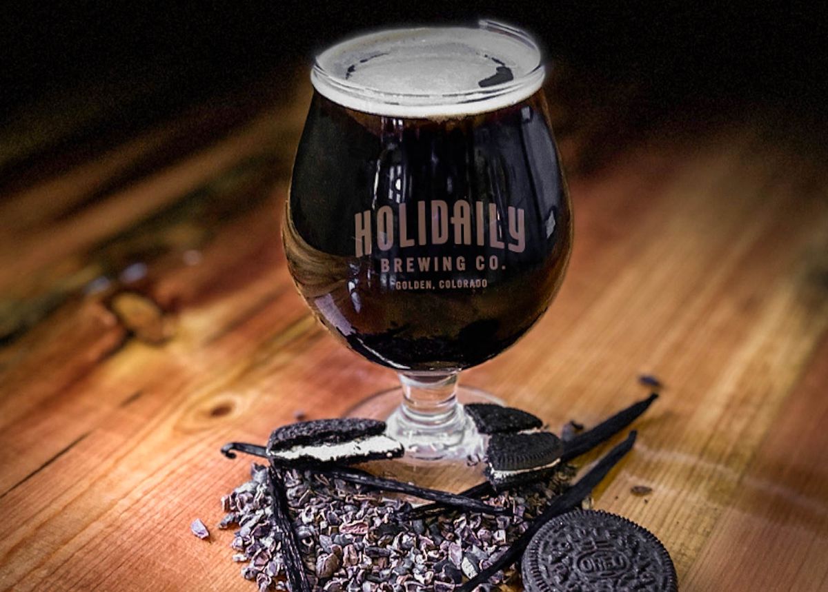 Glass of Holidaily Oreo Stout Beer