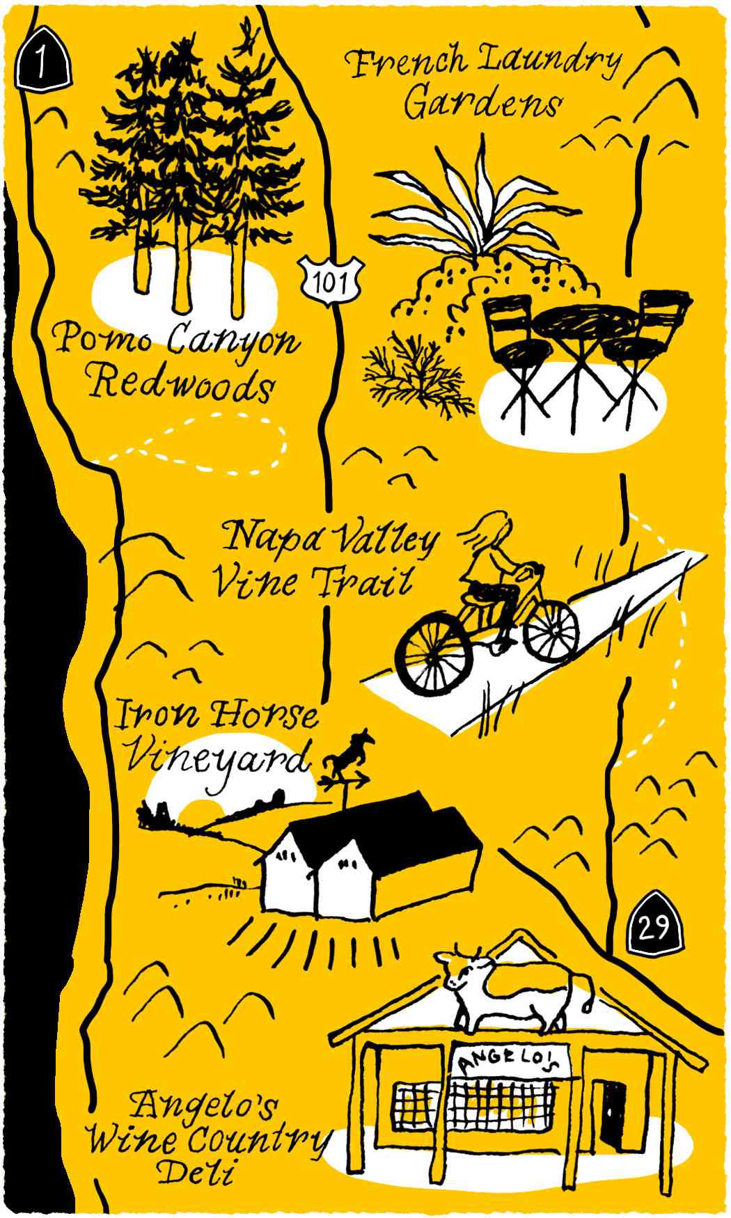 Napa Valley illustrated map