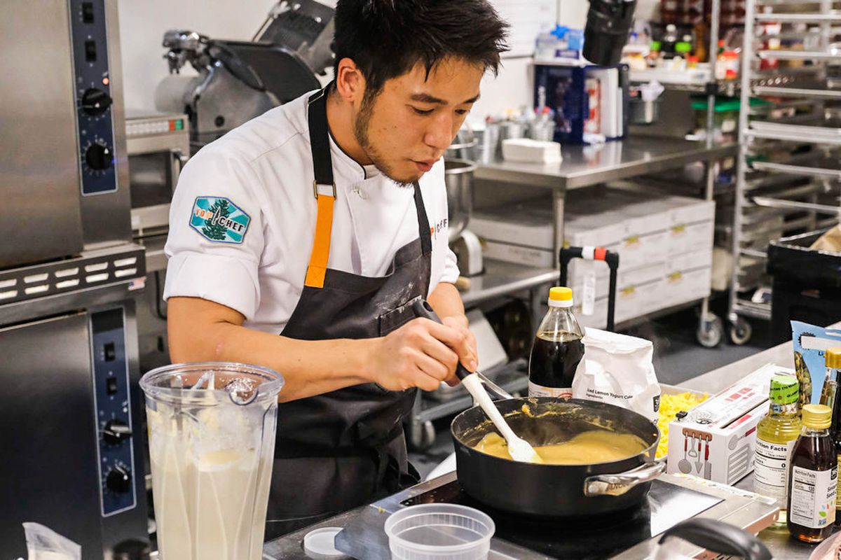 Shota Nakajima cooking on Top Chef