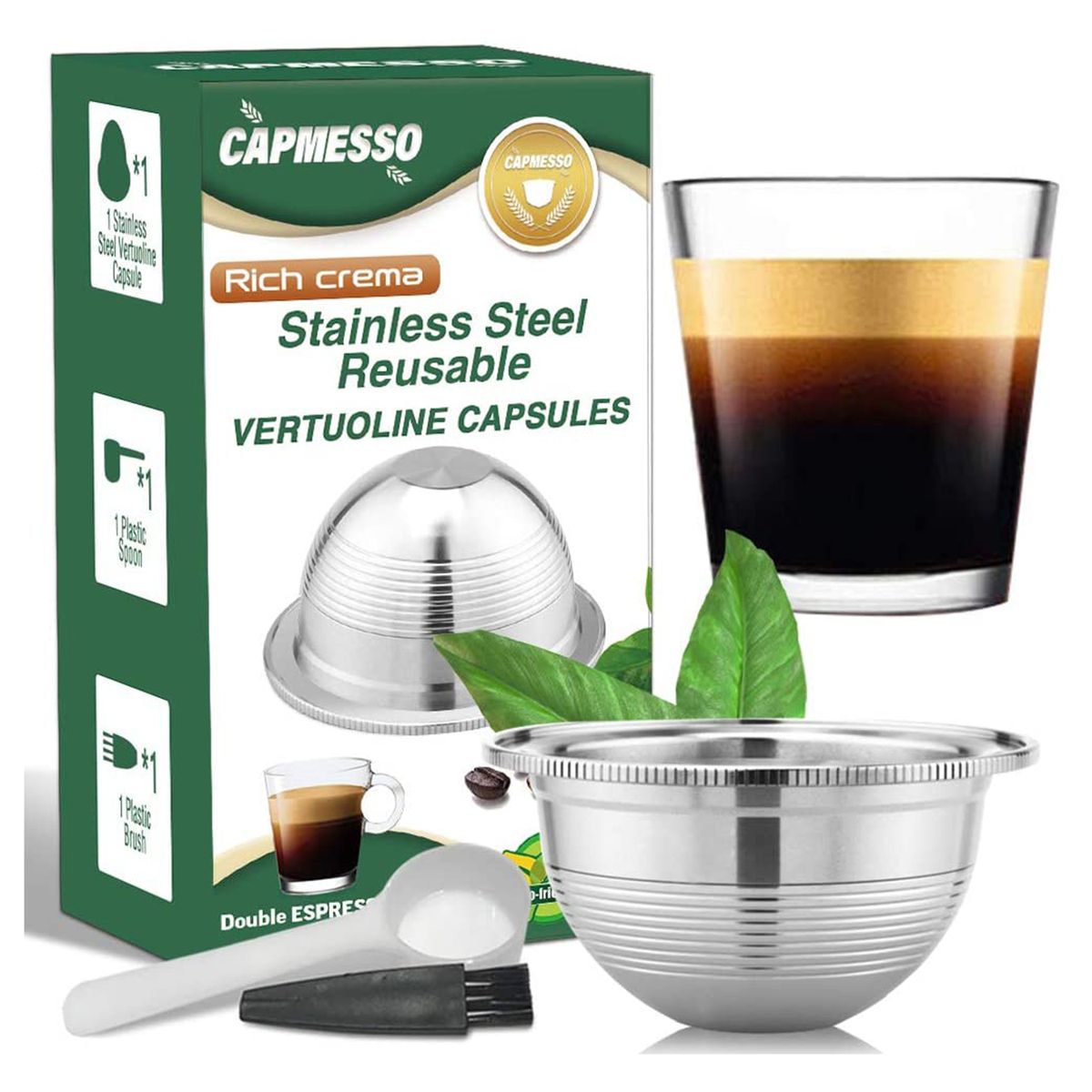 Métal Café Capsule recyclables réutilisables Pod Tasse Fit For Nespresso 