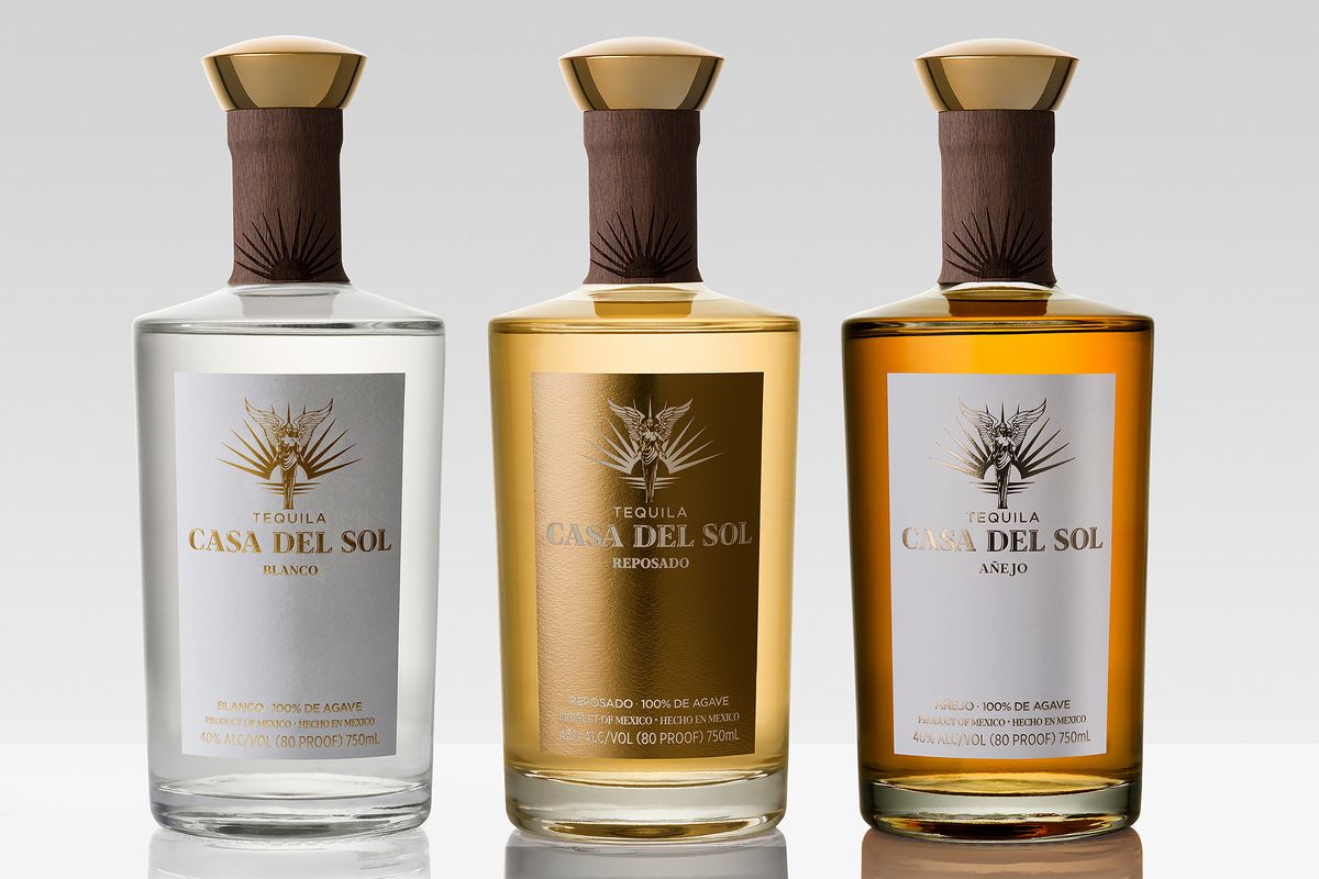 Bottles of Casa Del Sol tequilas in Blanco, Reposado and Añejo