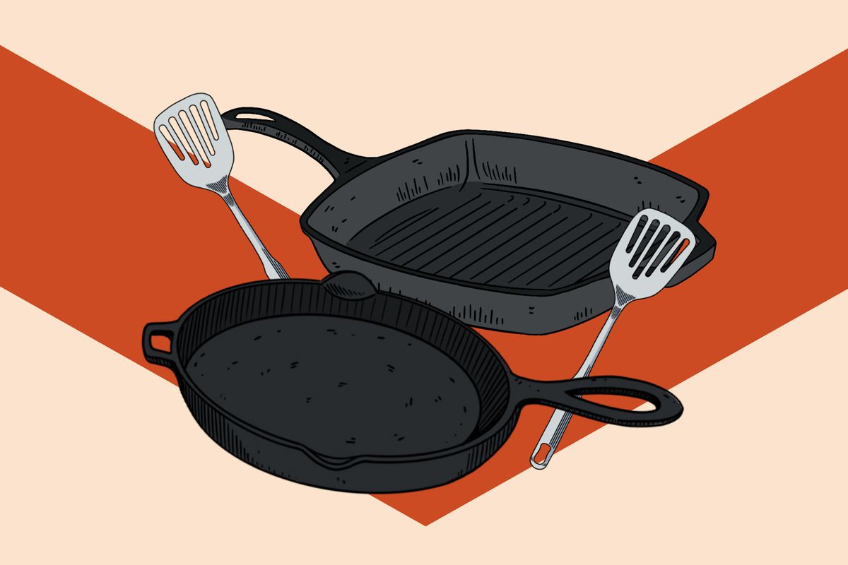 illustration of cast iron pans