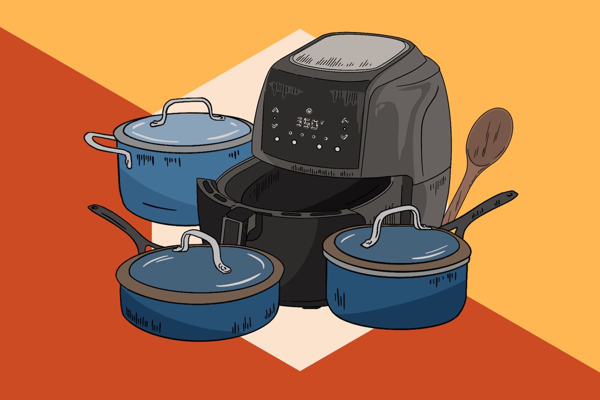 illustration of an Air Fryer and Pots