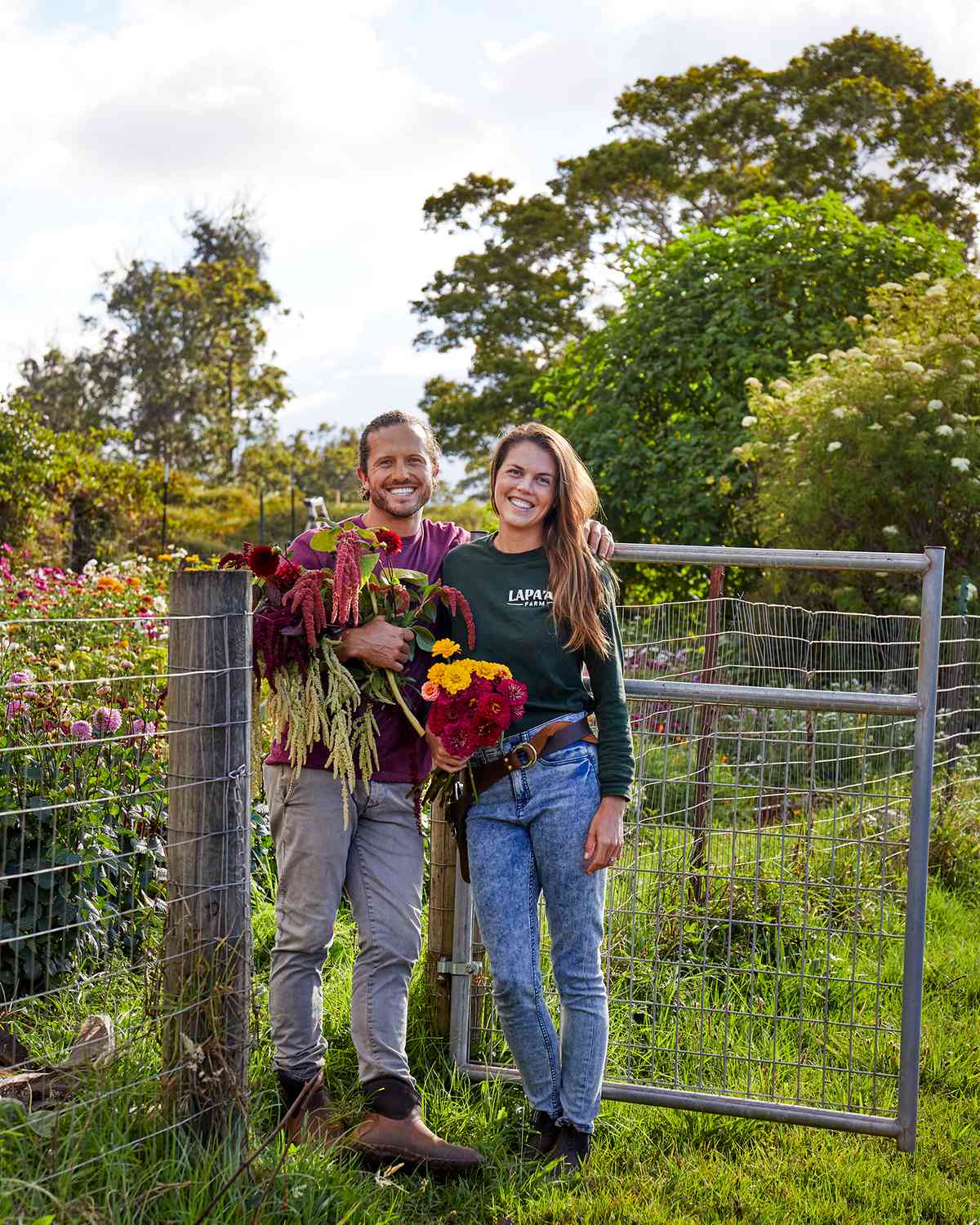 Michael and Lauren Marchand of Lapa‘au Farm, a produce and flower farm that supplies local restaurants