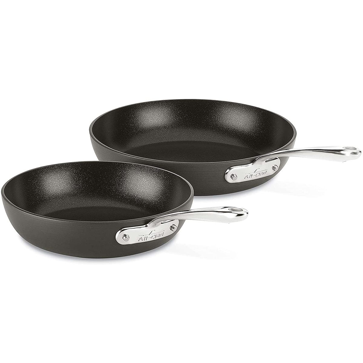 All-Clad Essentials Nonstick Hard Anodized Fry Pan, 2-Piece, Grey