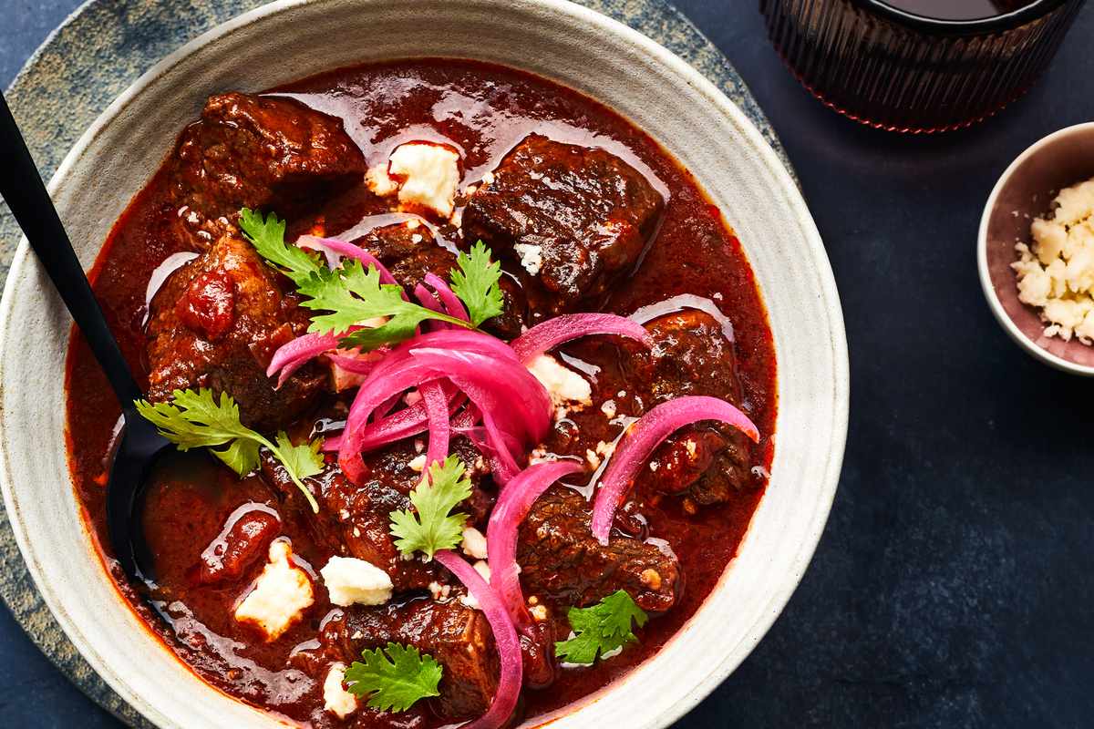 Short Rib Chili with Pickled Red Onion