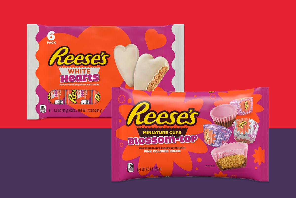 Reese's White Creme Hearts and Blossom-Top Miniature Cups