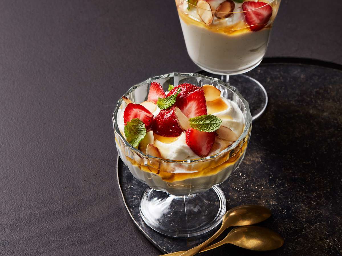 Honey Ricotta Mousse with Strawberries