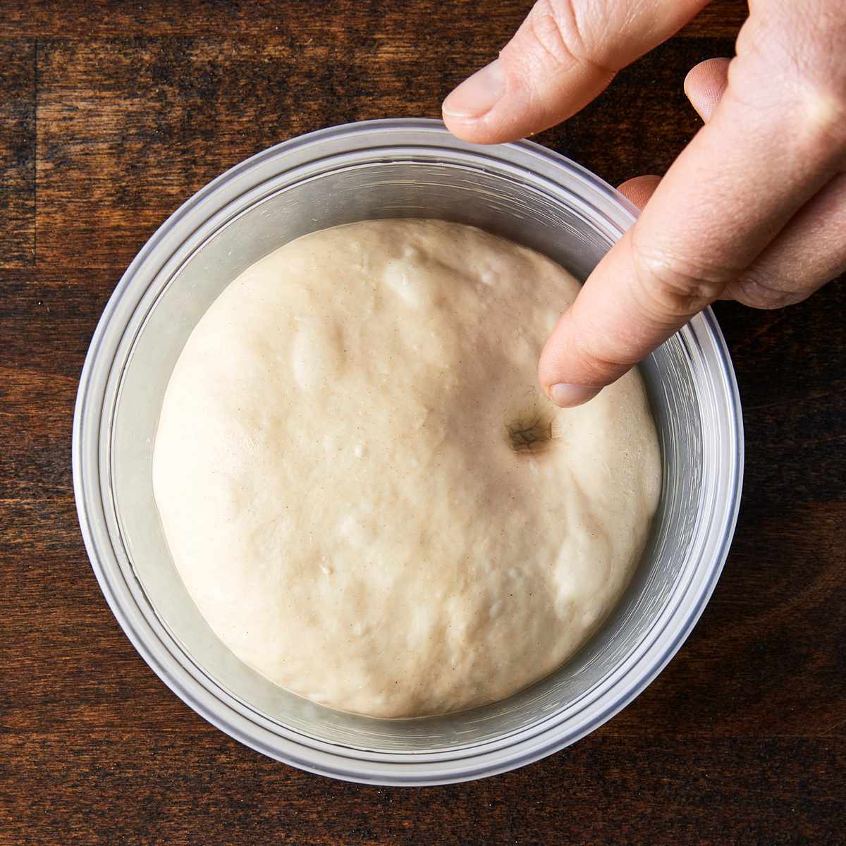 fingerprint in pizza dough