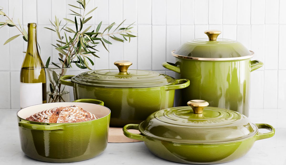 Le Creuset cookware in Olive