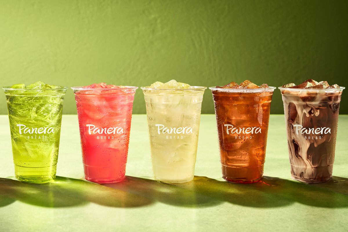 Assorted drinks from Panera