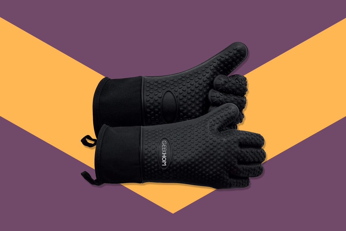 GEEKHOM BBQ Gloves, Grilling Gloves Heat Resistant Oven Gloves