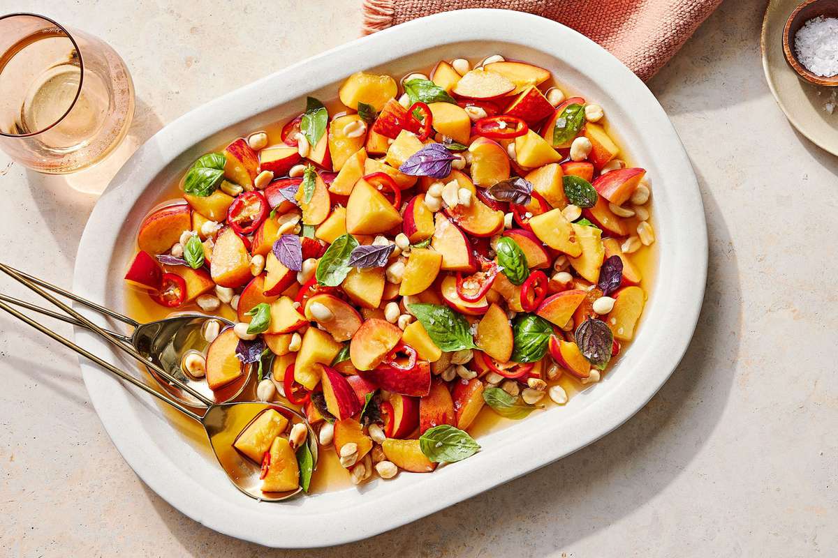 Peach Salad with Peanut and Chiles