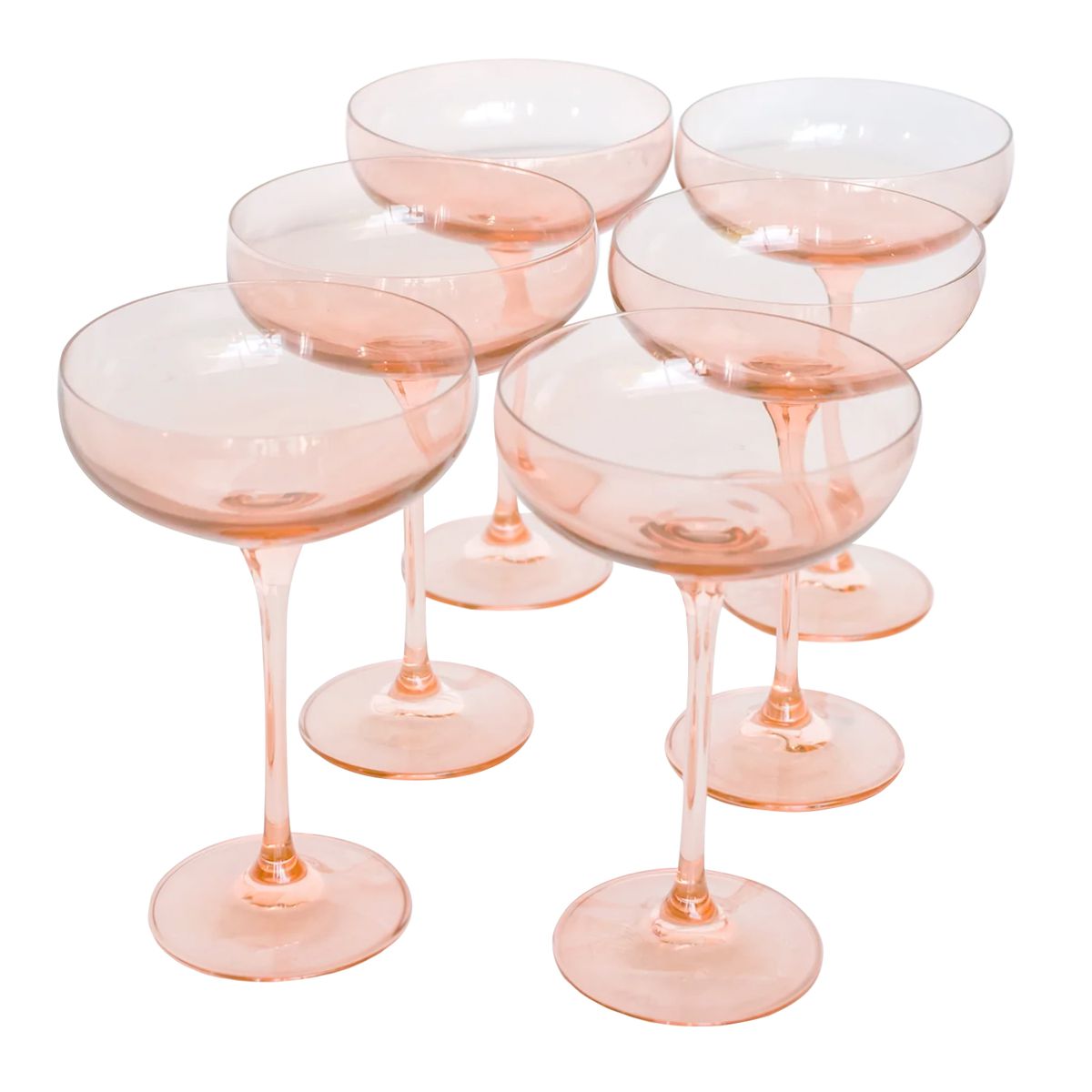 Estelle Stem Coupe Glasses pink