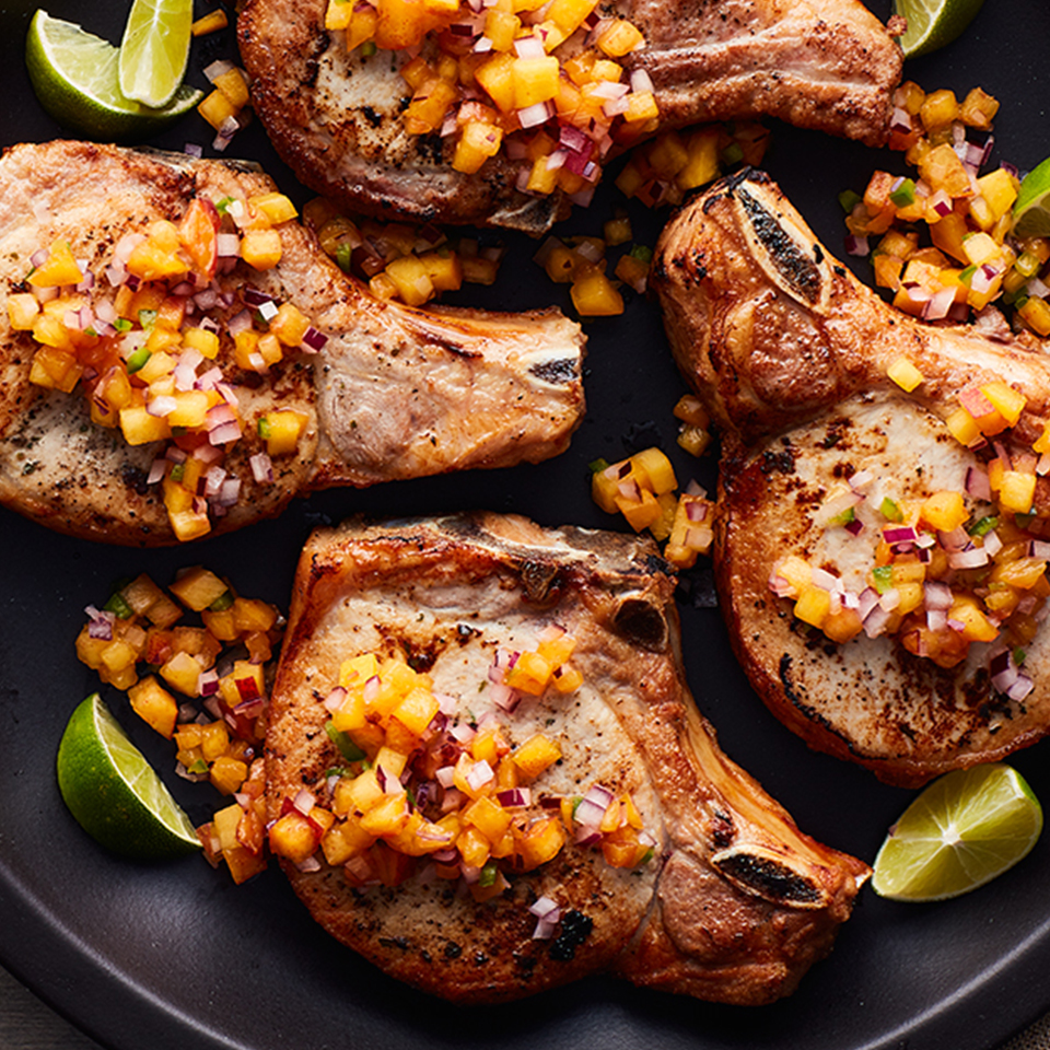 Grilled Ranch Pork Chops with Peach Jalapeno Salsa Recipe | Allrecipes
