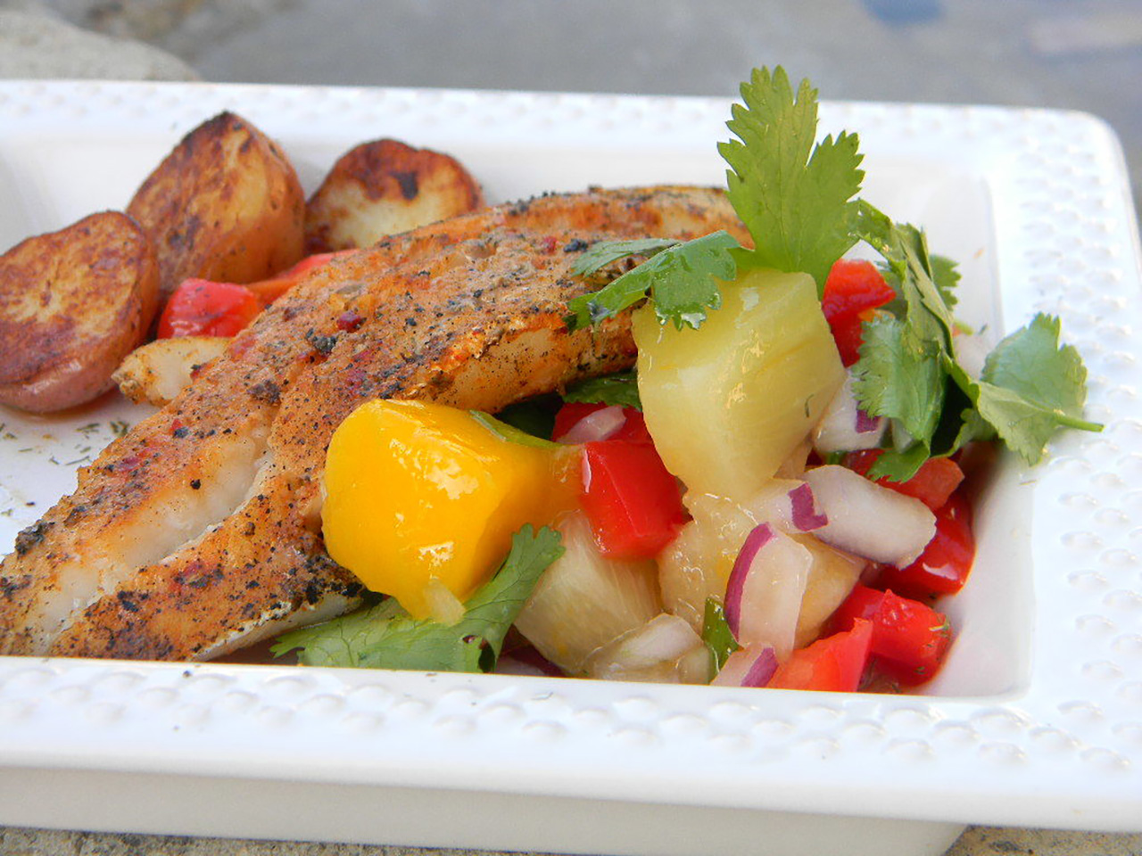 Paprika-Spiced Grilled Cod and Party-in-Your-Mouth Mango Salsa! Recipe ...