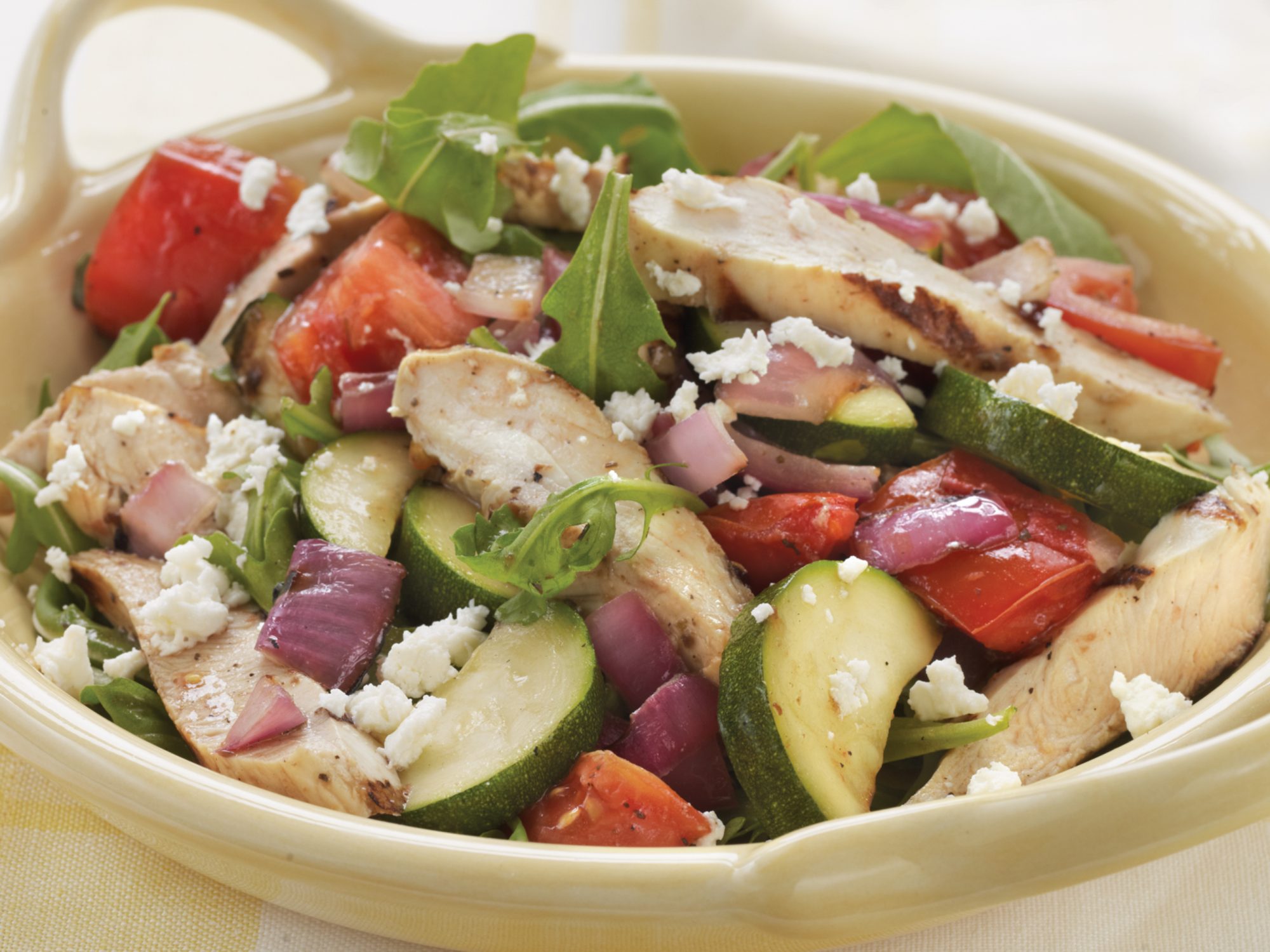 Grilled Chicken and Vegetable Arugula Salad Recipe | MyRecipes