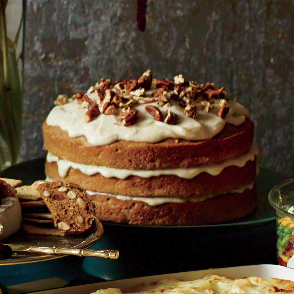 Carrot-Apple Spice Cake with Browned-Butter Glaze Recipe | MyRecipes