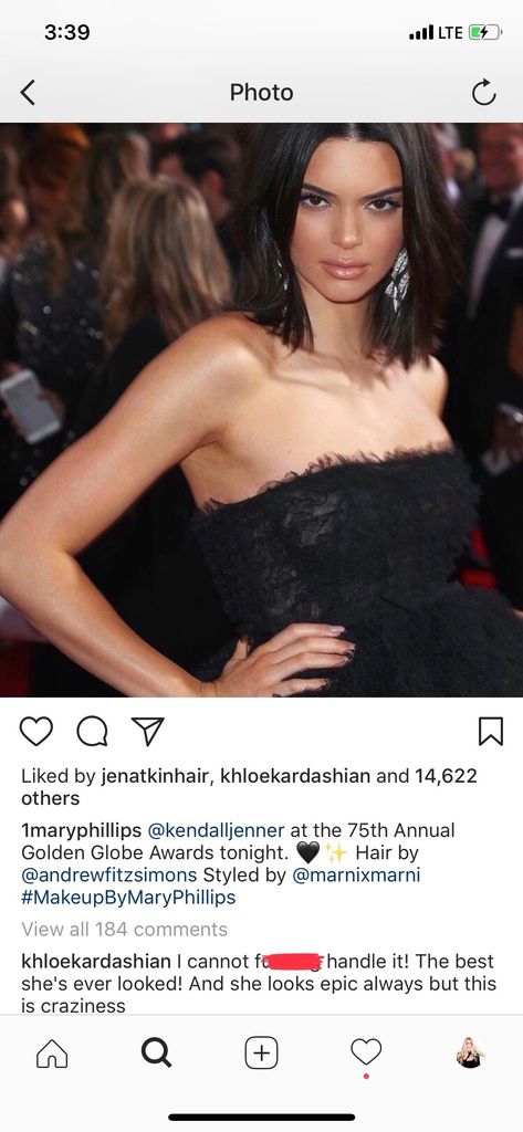 Pregnant Khloé Kardashian Praises Kendall Jenner's Golden Globes Dress ...