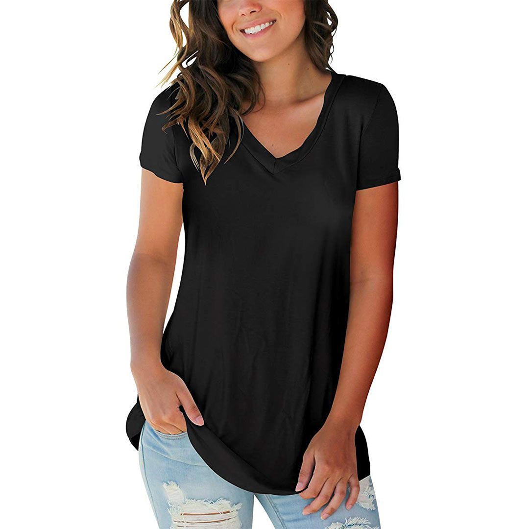 Amazon Shoppers Love Sampeel’s Basic V-Neck Short Sleeve T-Shirt ...