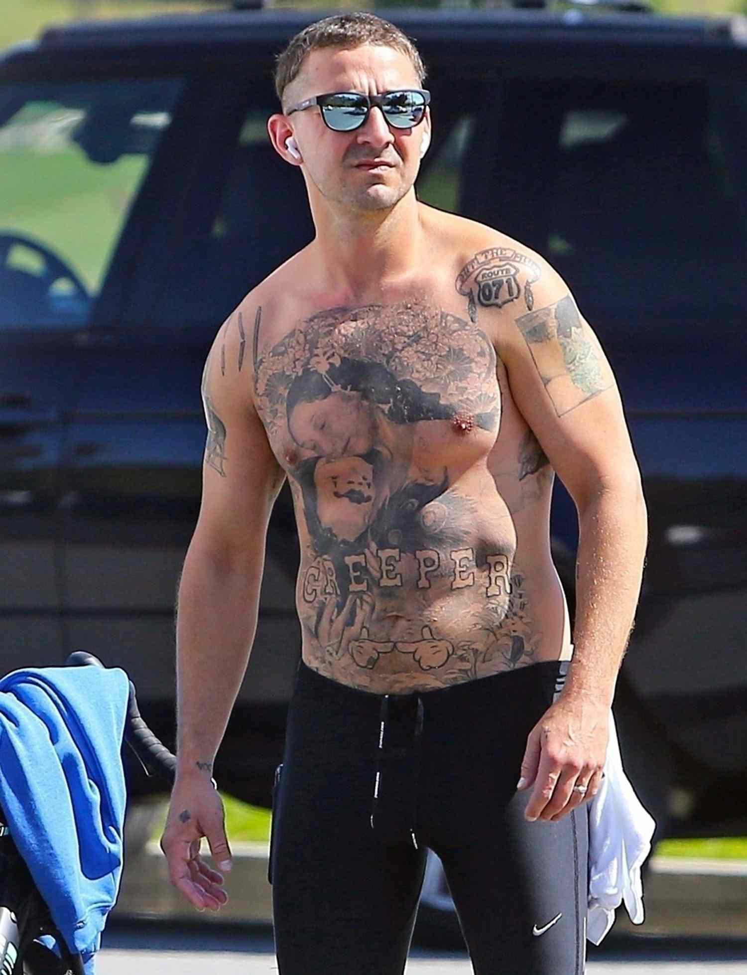 Shia LaBeouf Got a Huge Chest Tattoo for His Role in The