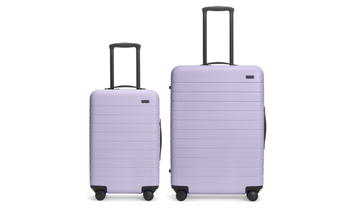 away travel luggage purple