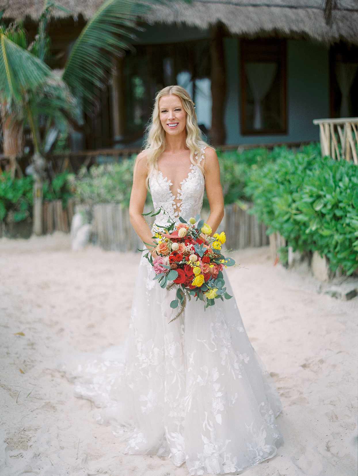 33 Beach Wedding Dresses Real Brides Wore That We Love  Martha Stewart