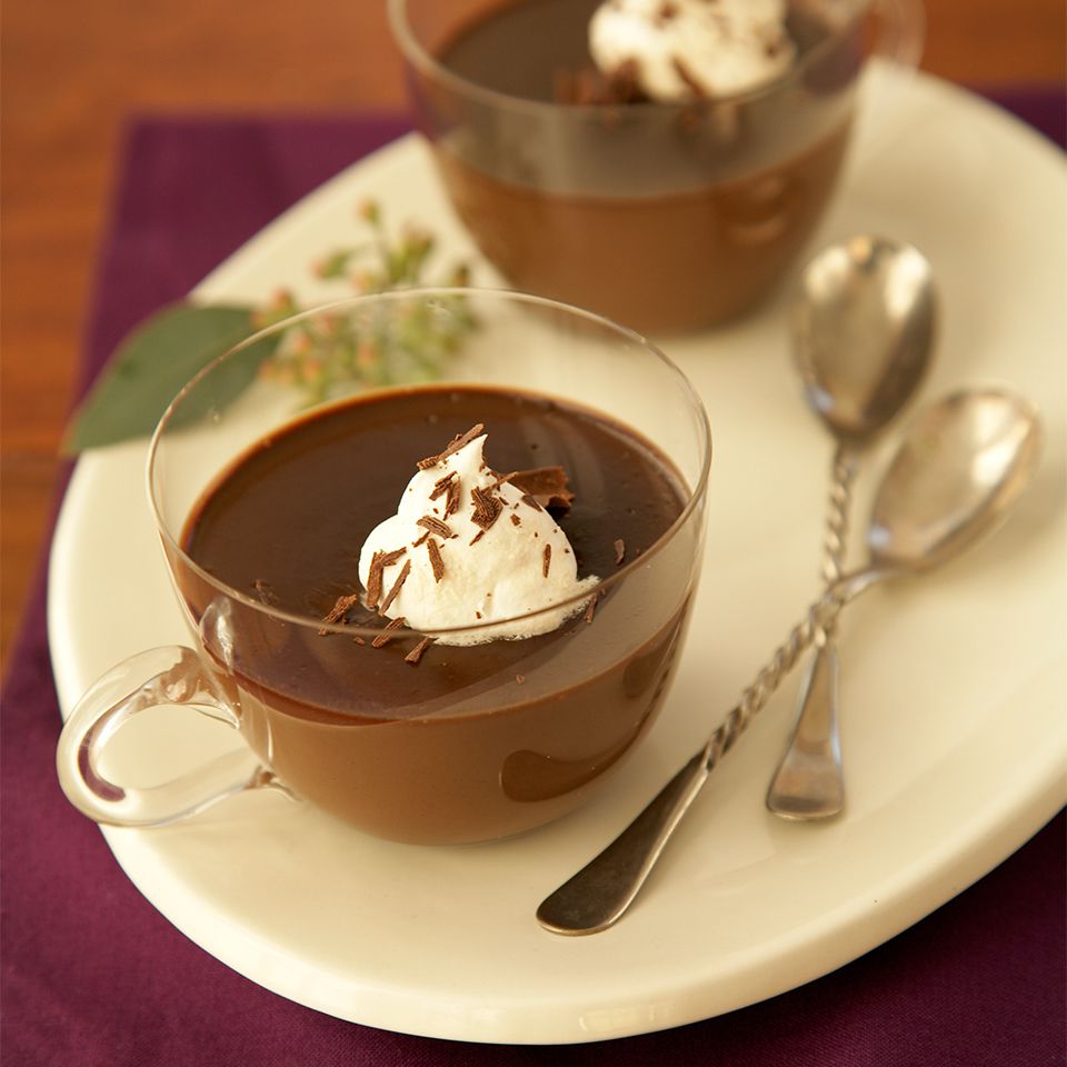 Chocolate-Amaretto Pots de Creme with Whipped Coffee-Almond Topping ...