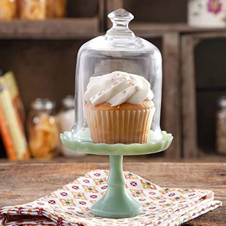 This size stand holds a small cake perfectly! pioneer woman jadeite cupcake stand