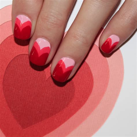 To create this manicure, start with a sheer base how to create valentine's day nail art designs at home

